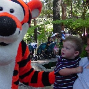 Max isn't too sure about that big Tigger!