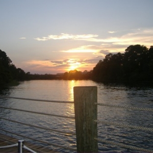 WL boat dock at sunset