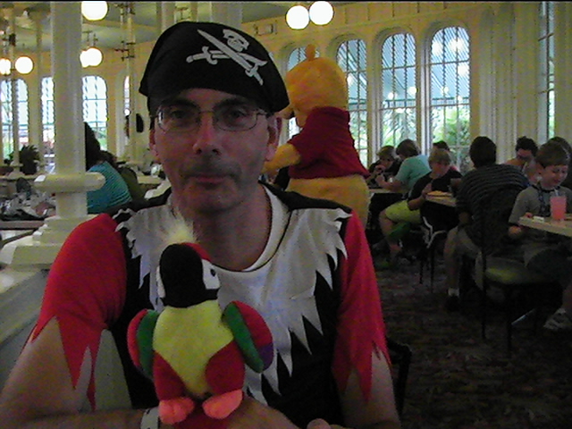a hungry pirate and his parrot