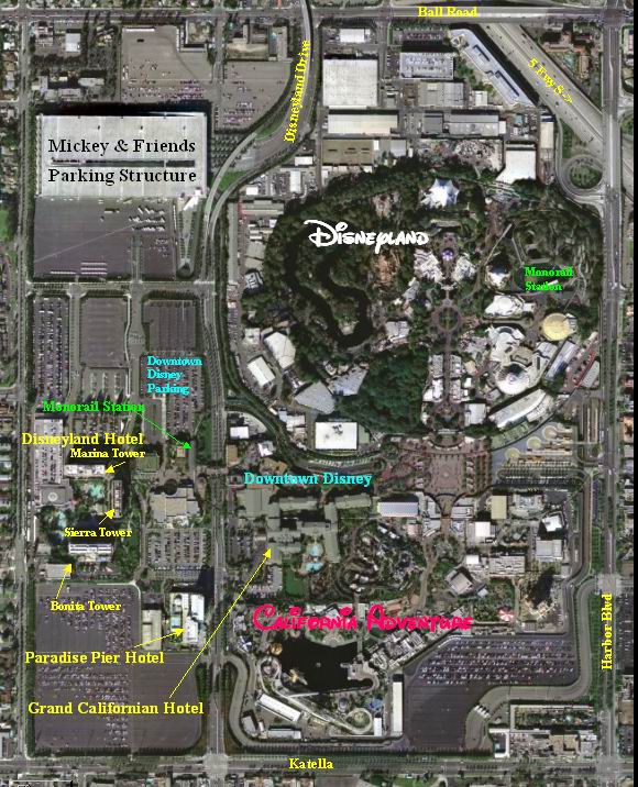Aerial View of Disneyland Resort