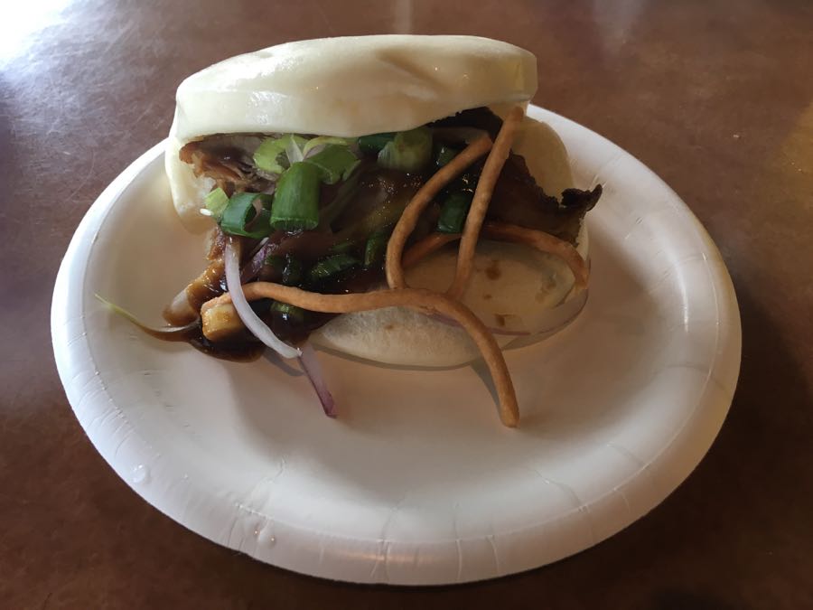 Beijing Roasted Duck Served In A Steamed Bun With Hoisin Sauce