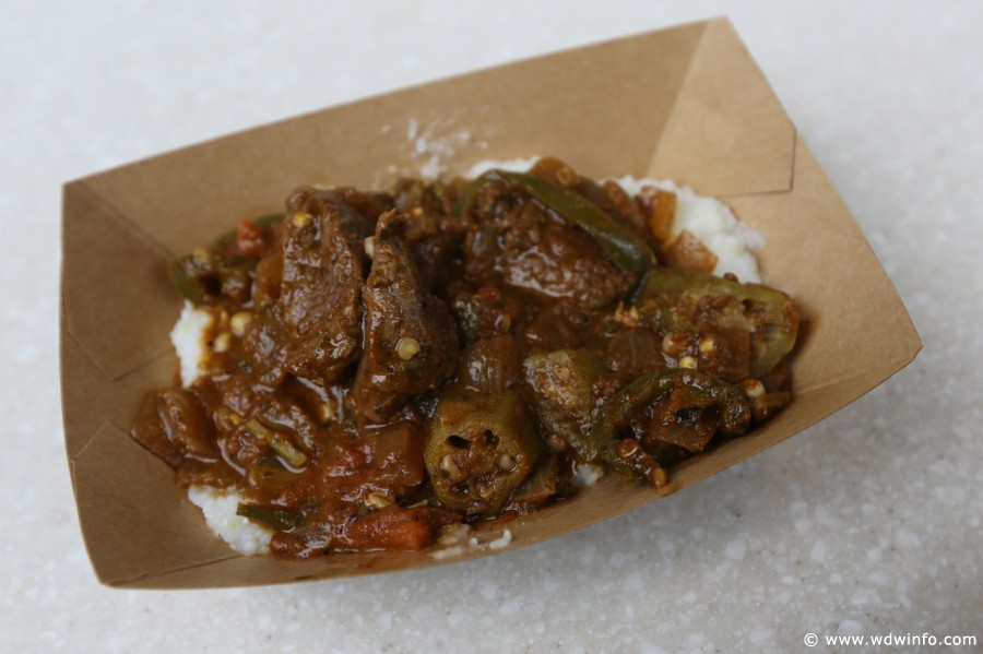 Berbere Style Beef with Onions, Jalapenos, Tomato, Okra and Pap