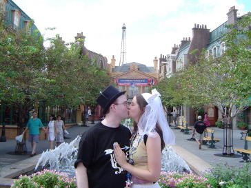 honeymoon kiss in France