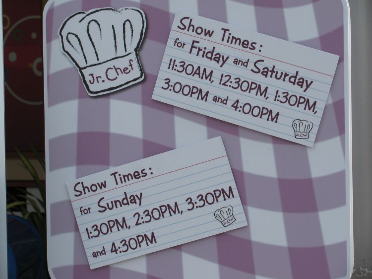 Show times for Junior Chef