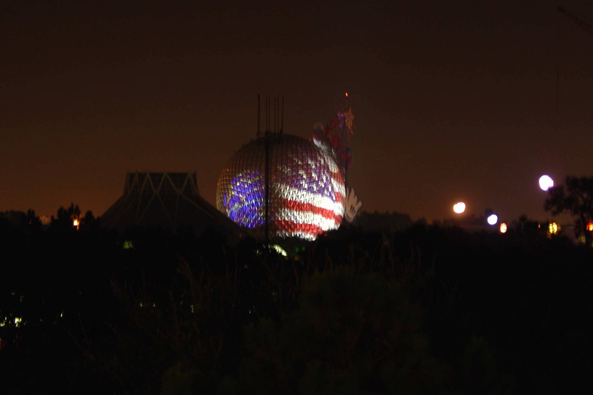 Spaceship Earth with Flag on it