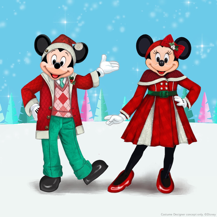 New Mickey and Minnie holiday outfits at Disneyland, 2023