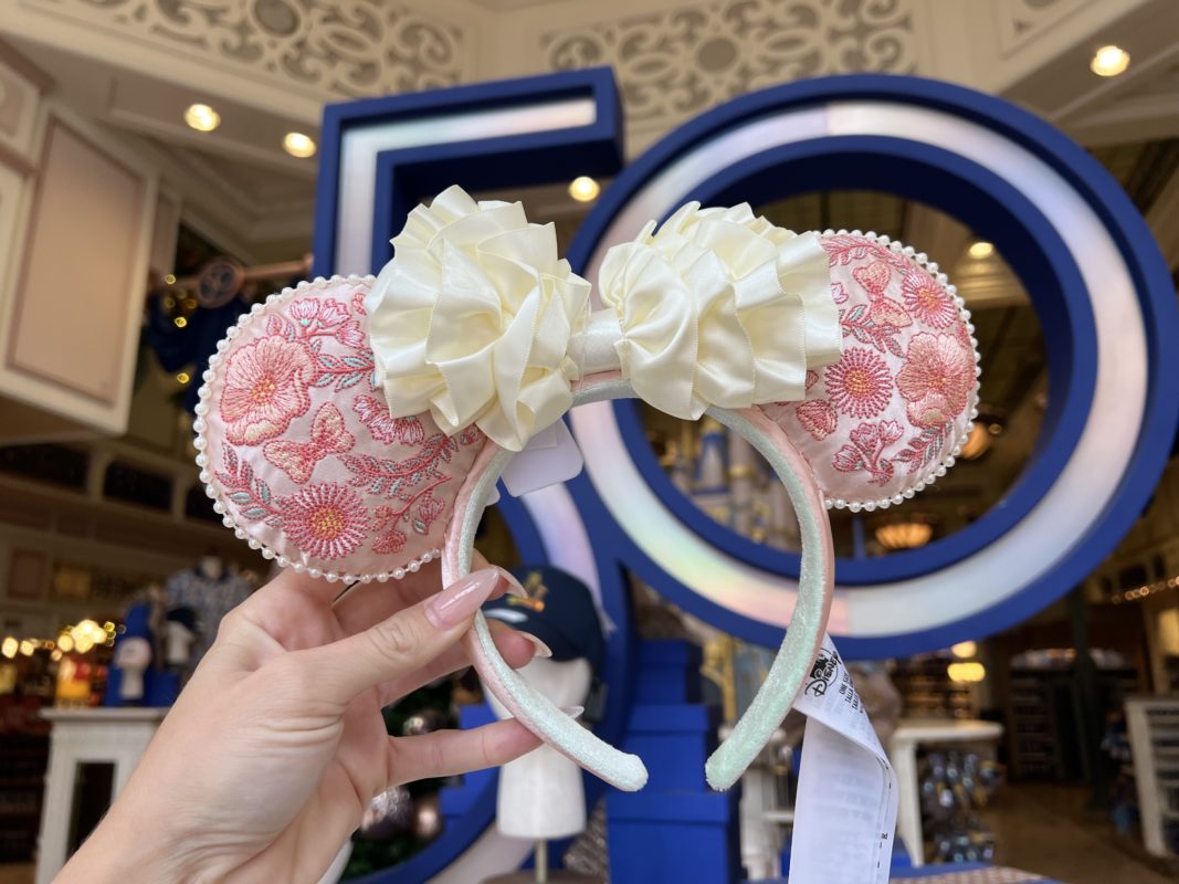 New Pink Embroidered Ears Spotted at Walt Disney World Resort in Magic Kingdom